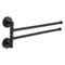 Double Swivel Towel Bar, 15 Inch, Matte Black